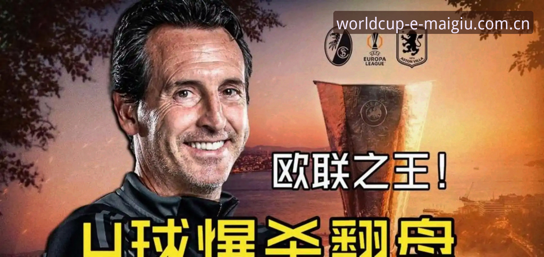 阿斯顿维拉3-0完胜弗赖堡，埃梅里第五次捧起欧联杯冠军全记录